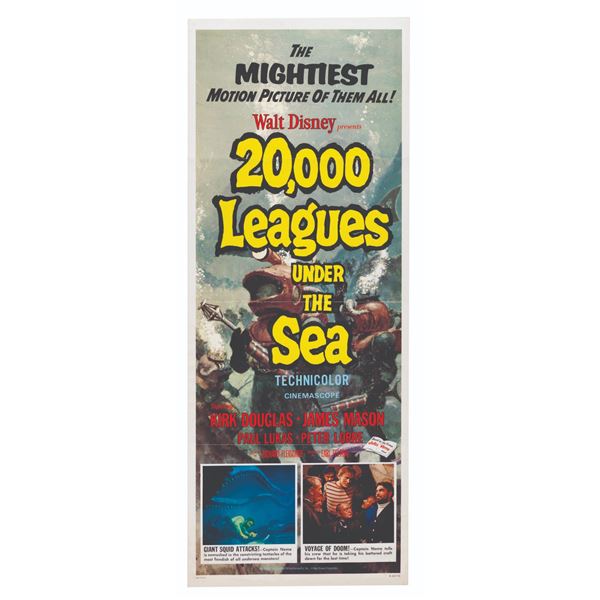 A"20,000 Leagues Under the Sea" Re-Release Insert Poster.