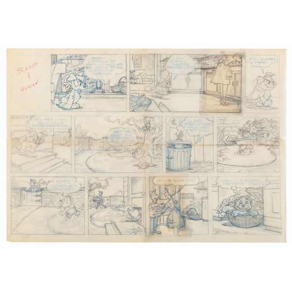 An Original "Walt Disney's Scamp" Sunday Comic Strip.