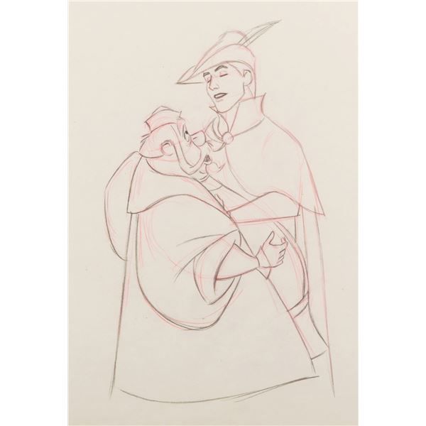 A"Sleeping Beauty" Prince Phillip and King Hubert Production Drawing.