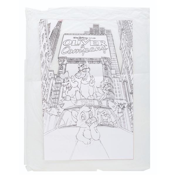 "Oliver & Company" Advance One-Sheet Layout Artwork.