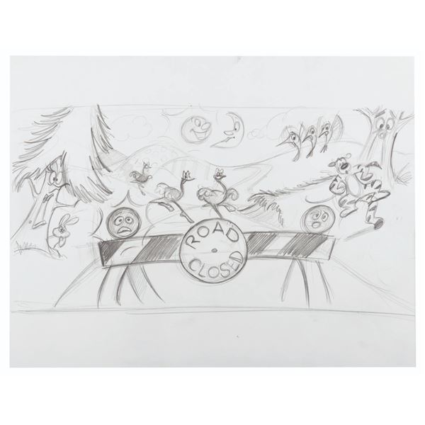 A "Who Framed Roger Rabbit" Toontown Storyboard Drawing.