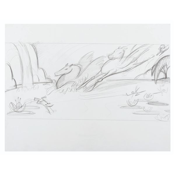 A "Who Framed Roger Rabbit" Pegasus Storyboard Drawing.