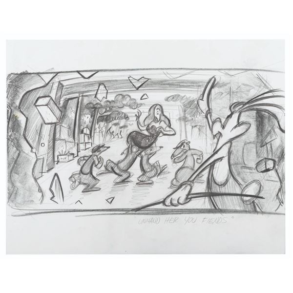 A "Who Framed Roger Rabbit" Storyboard Drawing.