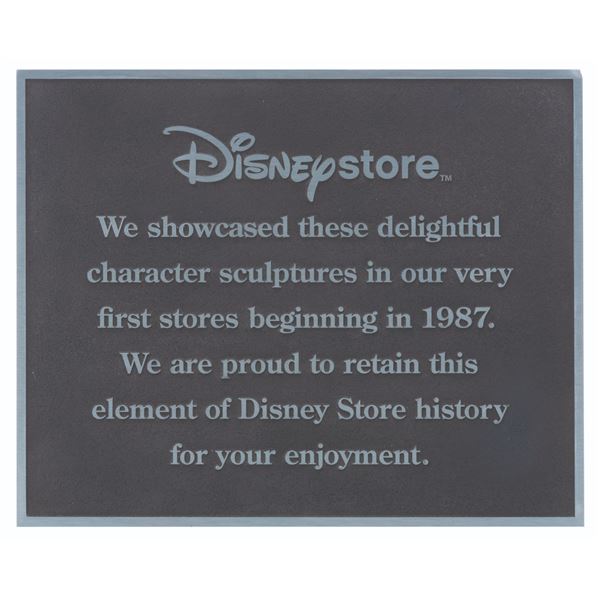 A Disney Store Commemorative Plaque.
