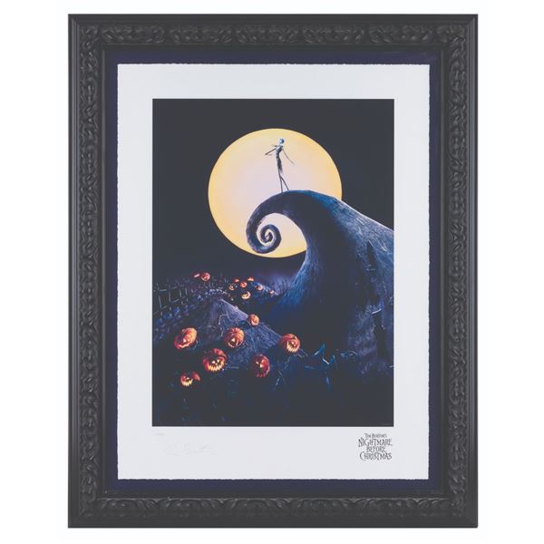 A Tim Burton Signed"The Nightmare Before Christmas" Print.