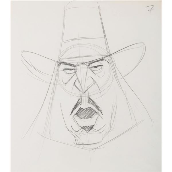 A "Pocahontas" Governor Ratcliffe Production Drawing.