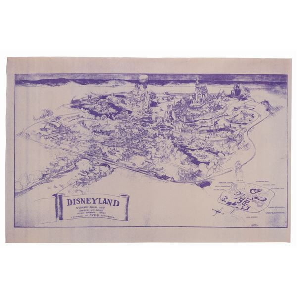 A Whiteprint of Herb Ryman’s 1953 Disneyland Map.