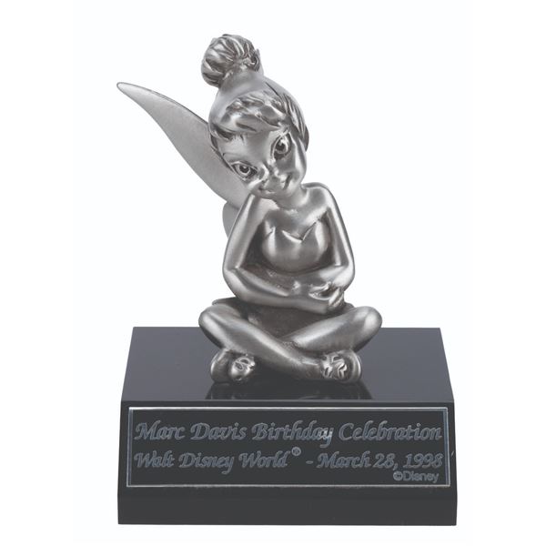 A Marc Davis Birthday Celebration Pewter Tinker Bell Figure.
