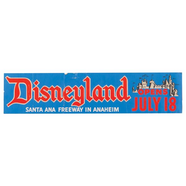 A Disneyland Pre-Opening Bumper Sticker.