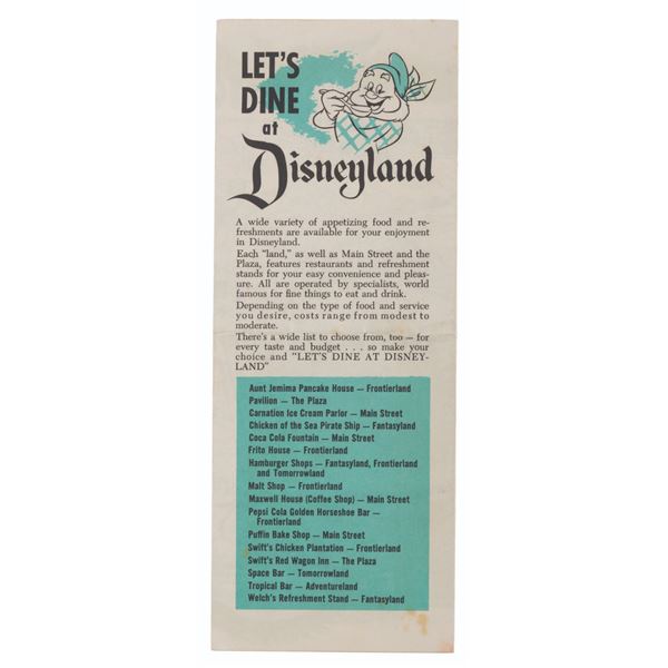 A Fess Parker Signed 1955 Welcome to Disneyland Brochure.