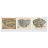 Image 1 : A Multi-Signed Disneyland Map Triptych.