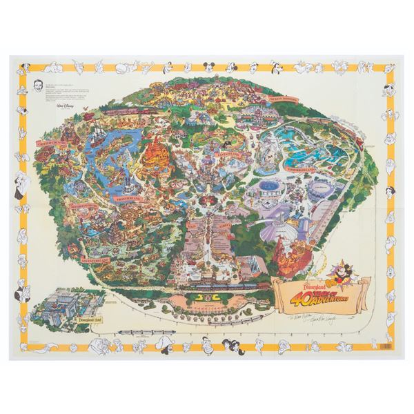 A 1995 Disneyland Map Signed by Nina Rae Vaughn.