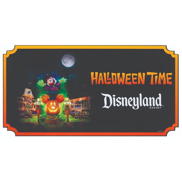 A 2024 Disneyland Resort Halloween Time Sign.