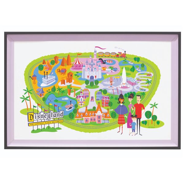 The SHAG Disneyland 50th Anniversary Map Original Painting.