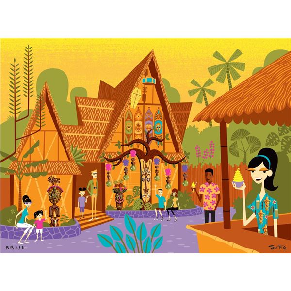 A SHAG Enchanted Tiki Room "Tropical Hideaway" Print.
