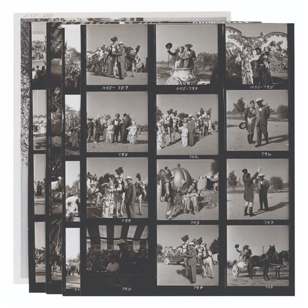 Original Contact Sheets of Walt & Mickey Mouse Club Circus Opening Day Photos.