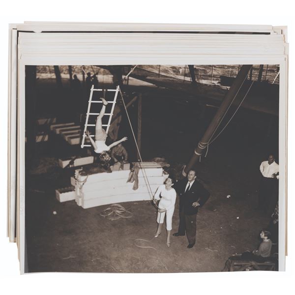 Photos of Mouseketeers with Walt Rehearsing for the Disneyland Circus..