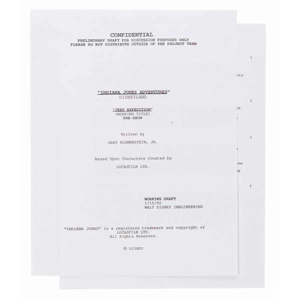 An Early Indiana Jones Adventure Pre-Show Script.