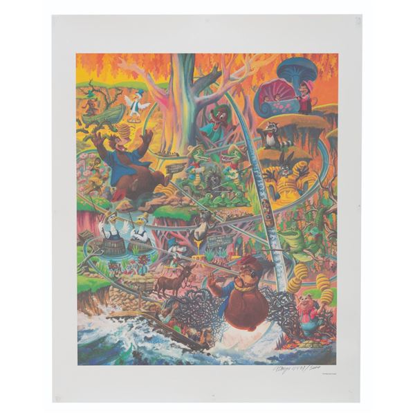 A Charles Boyer Signed Splash Mountain Lithograph.