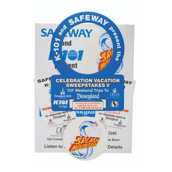 A Disneyland Splash Mountain Celebration Vacation Sweepstakes Display.