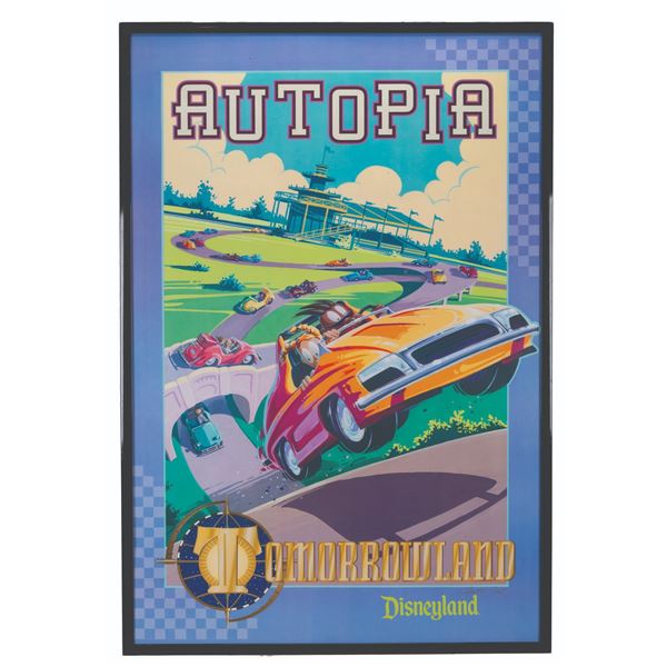 A Signed Autopia Attraction Poster.