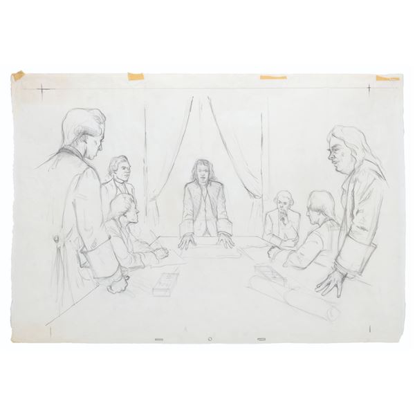 A Clem Hall American Adventure Concept Drawing.