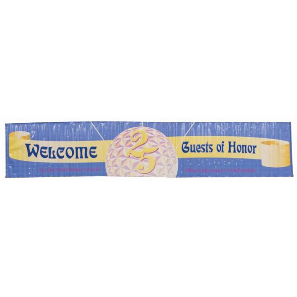 A Walt Disney World 25th Anniversary Epcot Guests of Honor Banner.