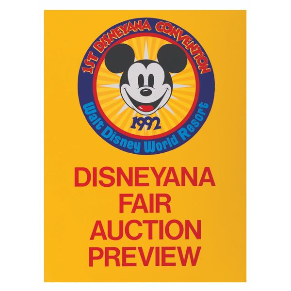 A 1st Disneyana Convention Auction Sign.