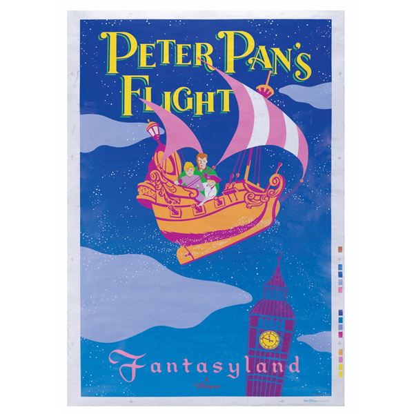 A Euro Disney Peter Pan's Flight Attraction Poster.