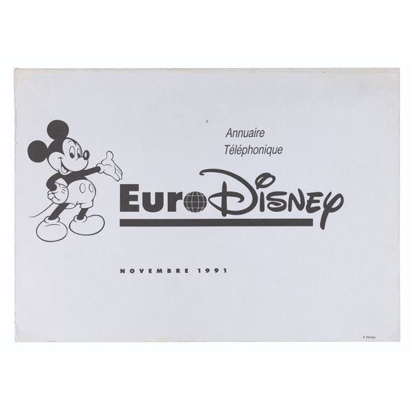 A Euro Disney Pre-Opening Company Phone Book.