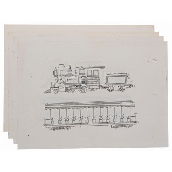 A Set of Tokyo Disneyland Steam Engine Elevations.