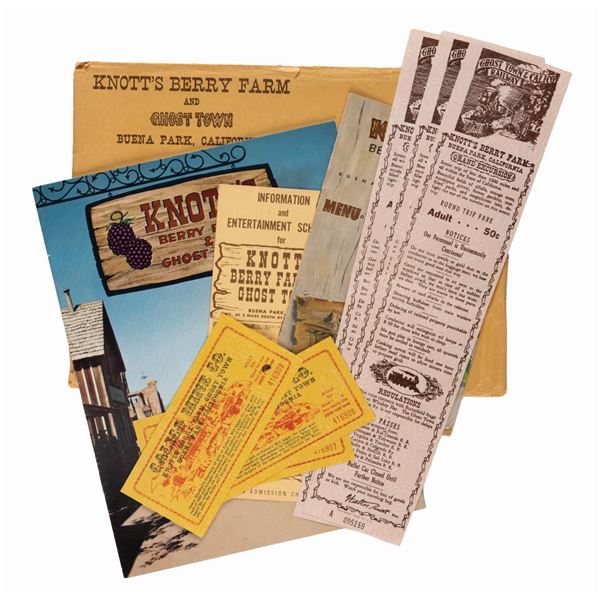 A Knott's Berry Farm Information Packet & Ticket Collection.