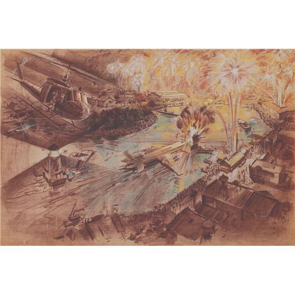 A Large Universal Studios Miami Vice Stunt Show Storyboard.