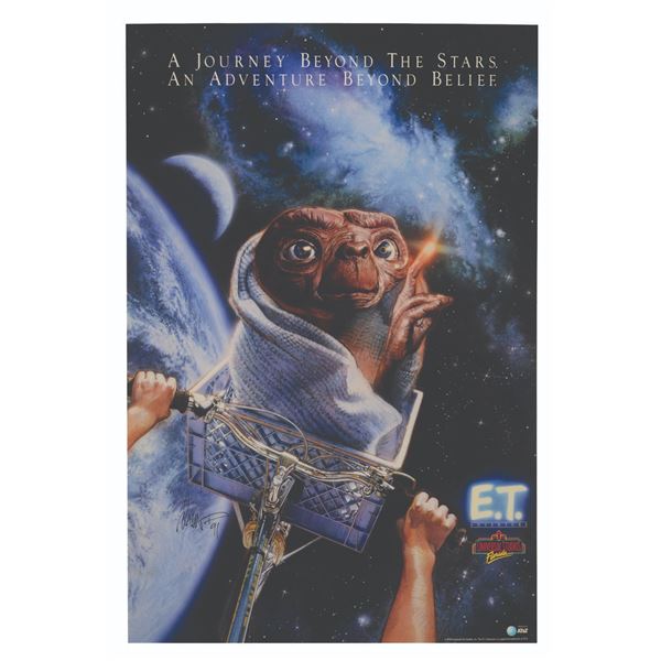 A Drew Struzan Signed E.T. Adventure Promotional Poster.