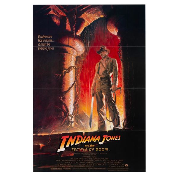 An "Indiana Jones and The Temple Of Doom" One-Sheet.