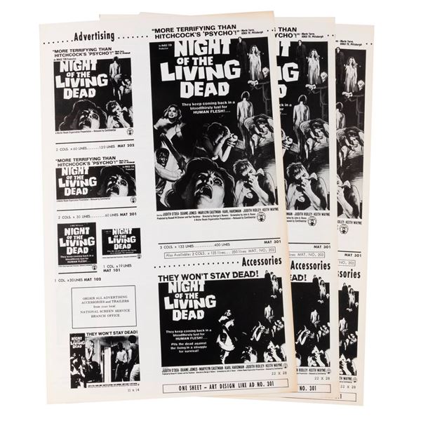 A Trio of "Night of the Living Dead" Press Pages.