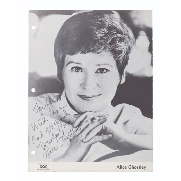 An Alice Ghostley Signed Photo.