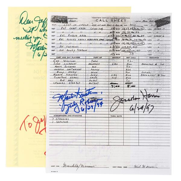 A Multi-Signed "Lost in Space" Facsimile Call Sheet.