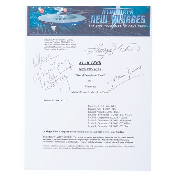 A Multi-Signed "Star Trek: New Voyages" Script Cover.