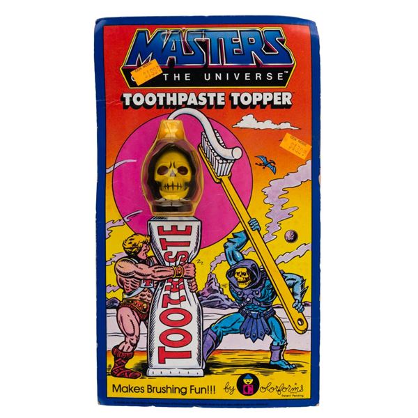A "Masters of the Universe" Skeletor Toothpaste Topper.