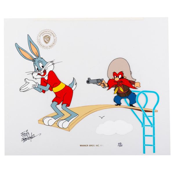 A Bugs Bunny and Yosemite Sam "High Diving Hare" Cel.