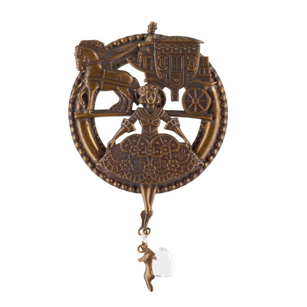 A Cinderella Brooch with Crystal Charm.