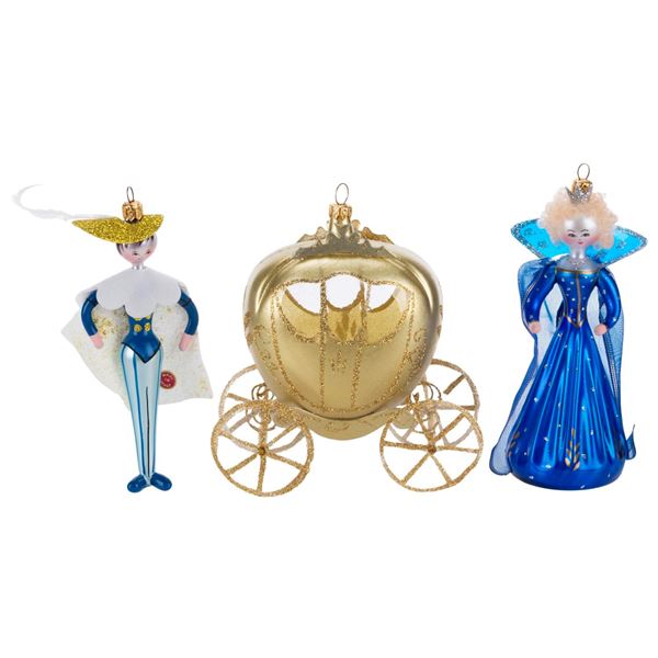 A Soffieria De Carlini "Cinderella" Ornament Set.