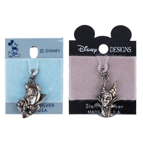 A Pair of Sterling Silver Evil Queen and Maleficent Charms.