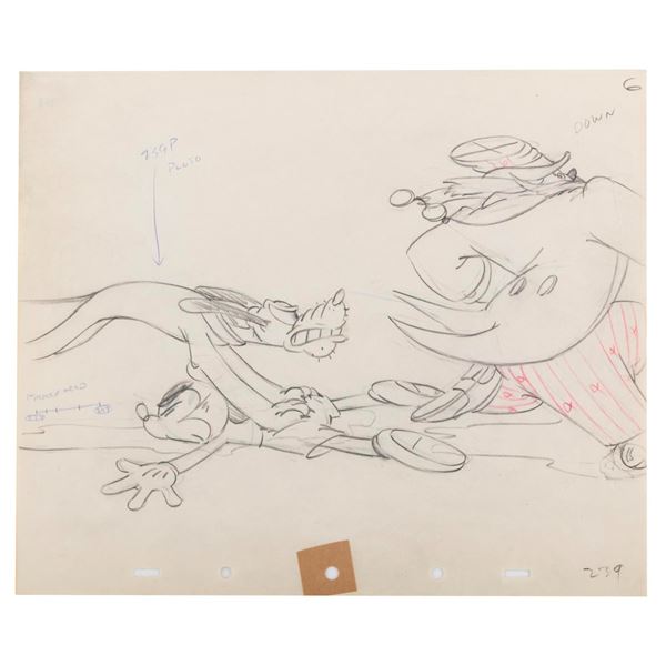 An Original Production Drawing from "Society Dog Show."