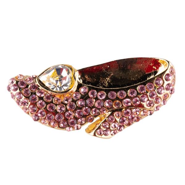 A Swarovski Crystal Cinderella Slipper Pin.