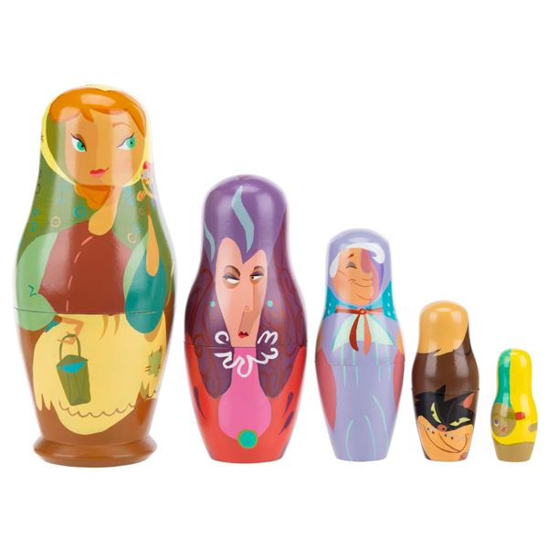 A Jody Daily "Cinderella" Nesting Doll Set.