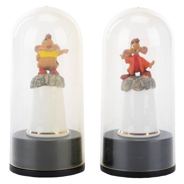 A Pair of "Cinderella" Jaq and Gus Thimble Displays.