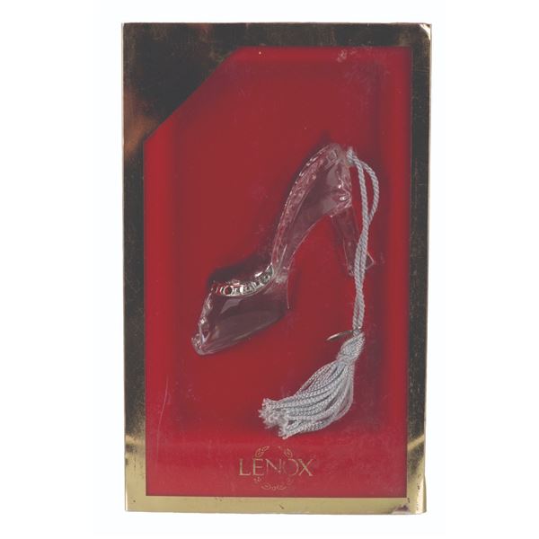 A Lenox "Enchanted Evening" Crystal Shoe Ornament.