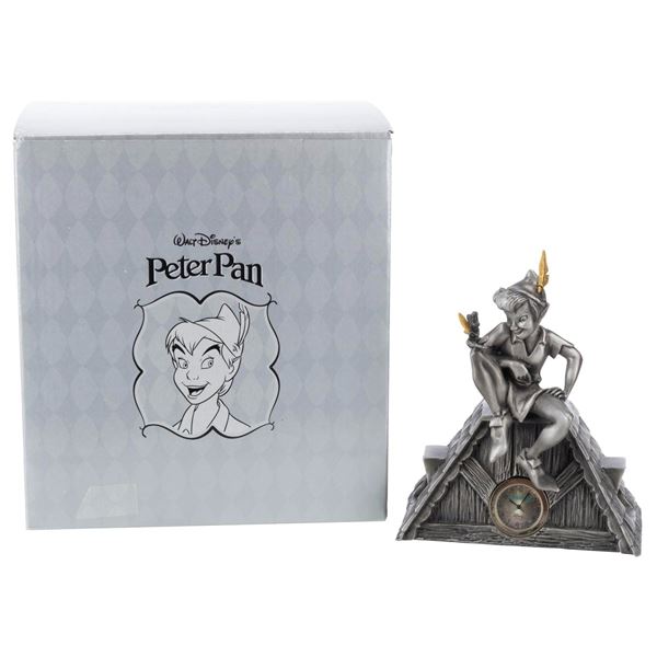 A Pewter "Peter Pan" Desk Clock.
